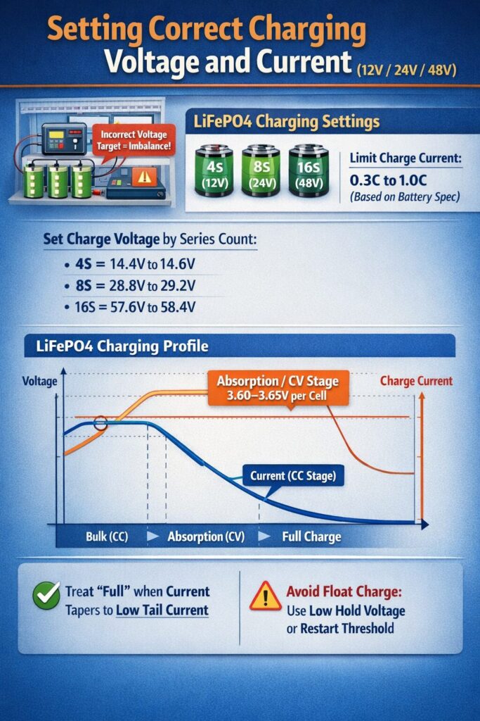Set LiFePO4 charge voltage