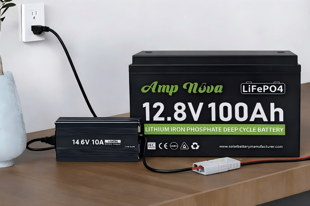 how to charge Amp Nova 12.8V lifepo4 battery？