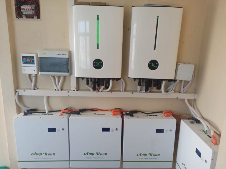 Configuration: 4x5kWh wall-mounted LiFePO4battery (20kWh) + 10kVA inverter